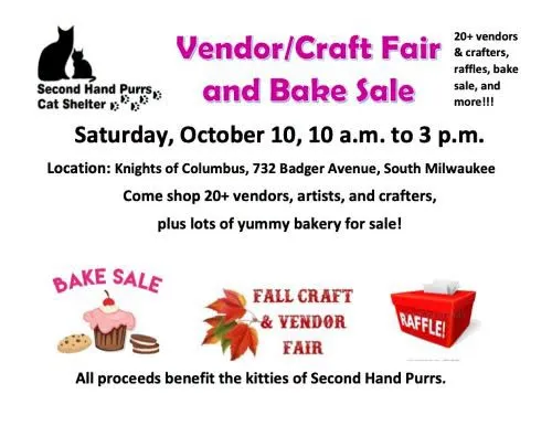 Image of Local Pet Event Second Hand Purrs fall vendor/craft fair and bake sale Nearby