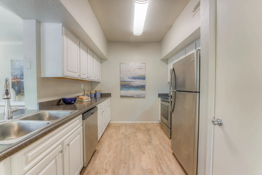 Kitchen with White Cabinets