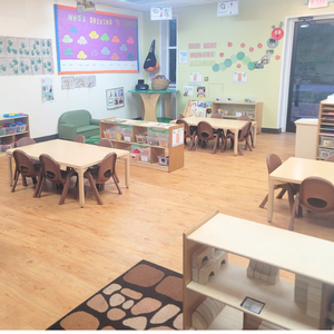 Bright and colorful preschool classroom at Childcare Network with age-appropriate learning materials