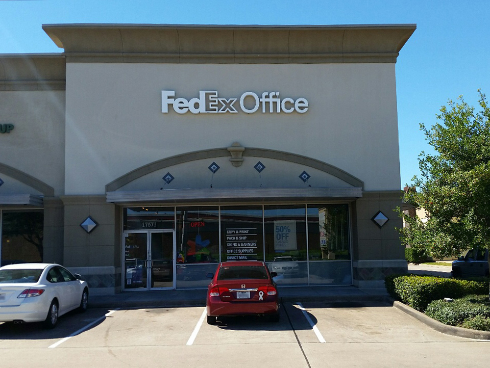 Exterior photo of FedEx Office location at 17571 State Hwy 249\t Print quickly and easily in the self-service area at the FedEx Office location 17571 State Hwy 249 from email, USB, or the cloud\t FedEx Office Print & Go near 17571 State Hwy 249\t Shipping boxes and packing services available at FedEx Office 17571 State Hwy 249\t Get banners, signs, posters and prints at FedEx Office 17571 State Hwy 249\t Full service printing and packing at FedEx Office 17571 State Hwy 249\t Drop off FedEx packages near 17571 State Hwy 249\t FedEx shipping near 17571 State Hwy 249