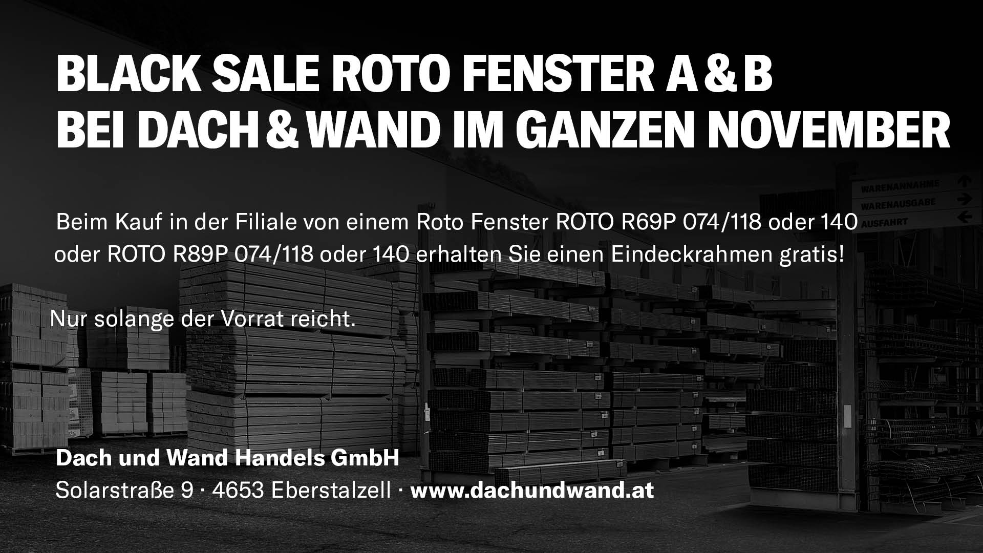 Bild zu BLACK SALE - ROTO Fenster A&B bei Dach & Wand im ganzen November!