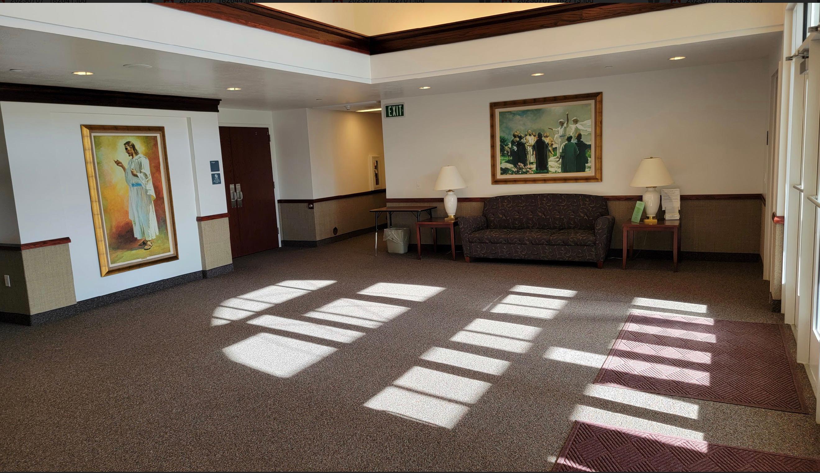 Church building foyer of The Church of Jesus Christ of Latter-day Saints located at 555 E Union in Manti, Utah