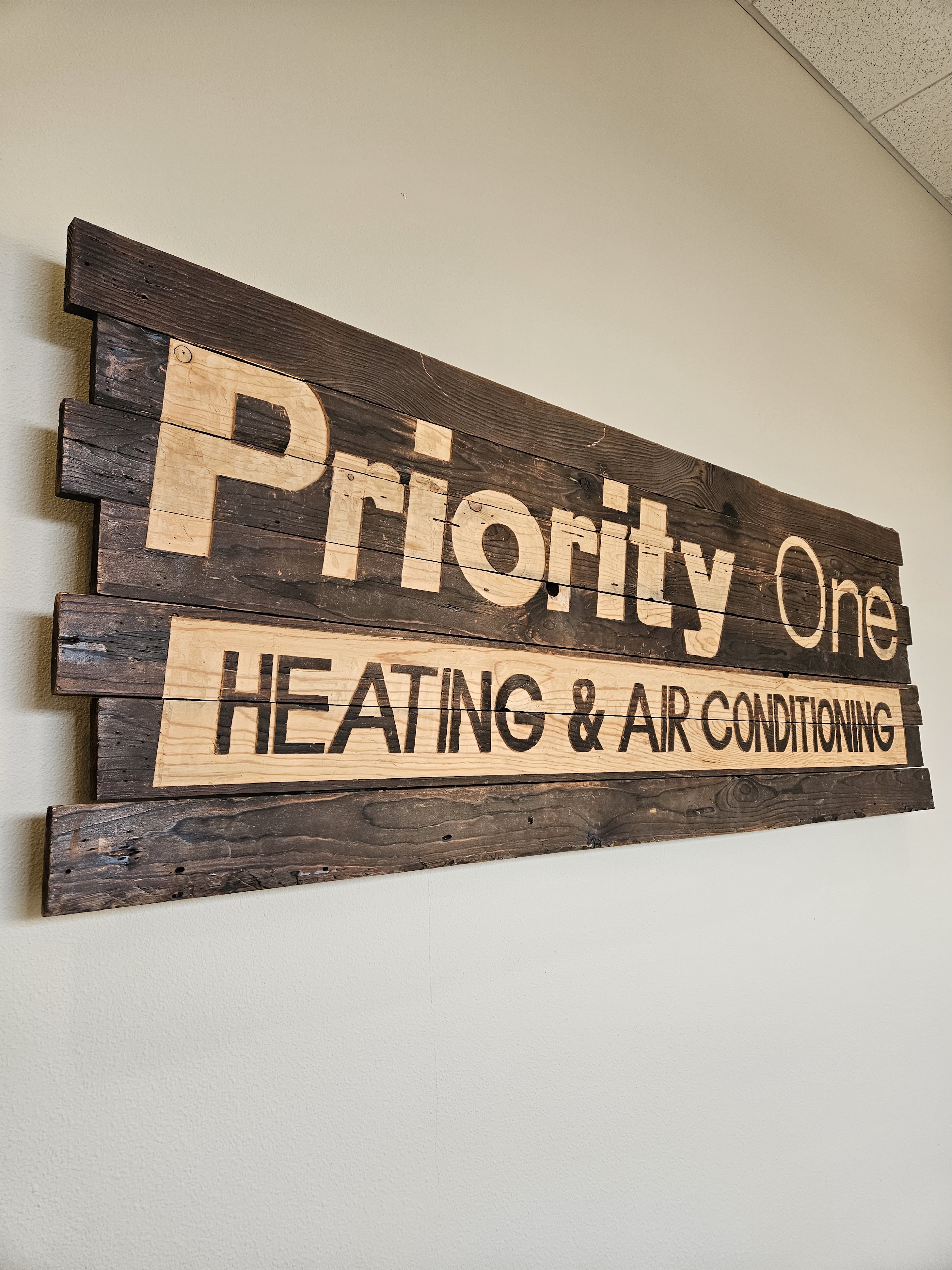 This hand crafted sign in our Eugene office is a daily reminder that Priority One is built to serve our neighbors throughout the greater Eugene and Springfield area and the surrounding communities we call home.