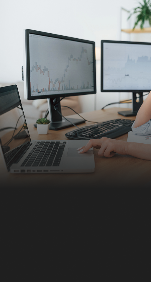 An advisor reviewing the markets on their computer.