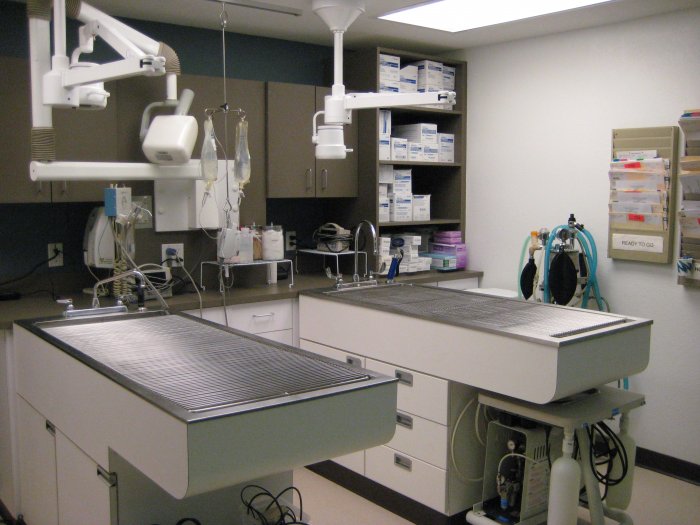 A surgical suite at VCA Rose Hill Animal Hospital