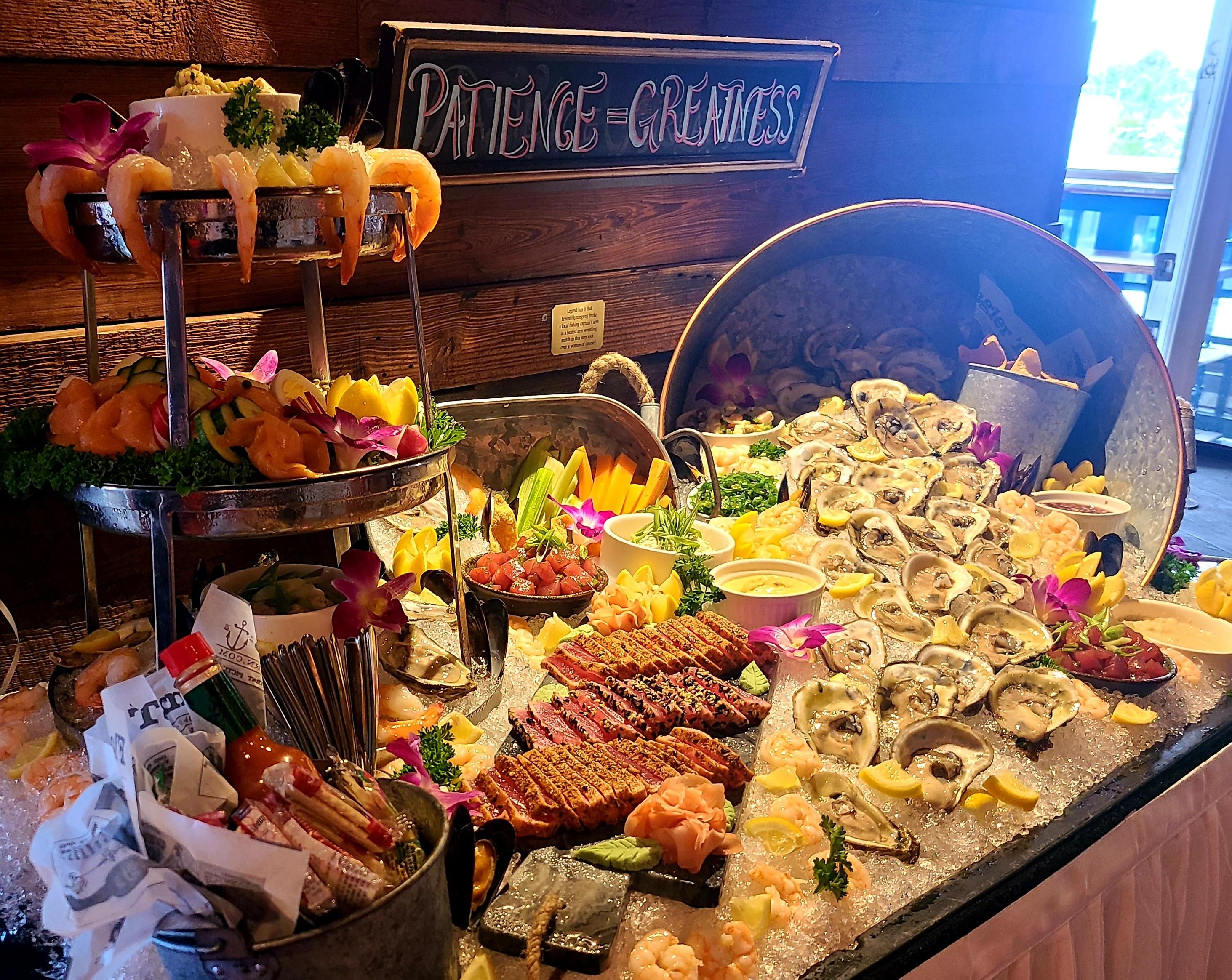 Flagler Tavern offers private event space with a full catering menu this this abundant "Sea-Cuterie",