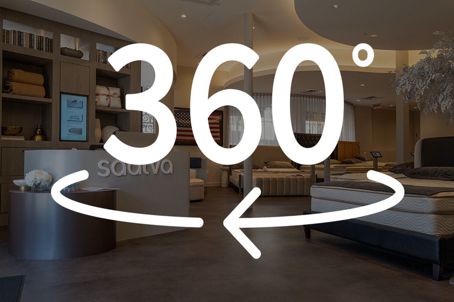 Interactive 3D virtual tour of the Saatva Viewing Room in Pasadena, California.