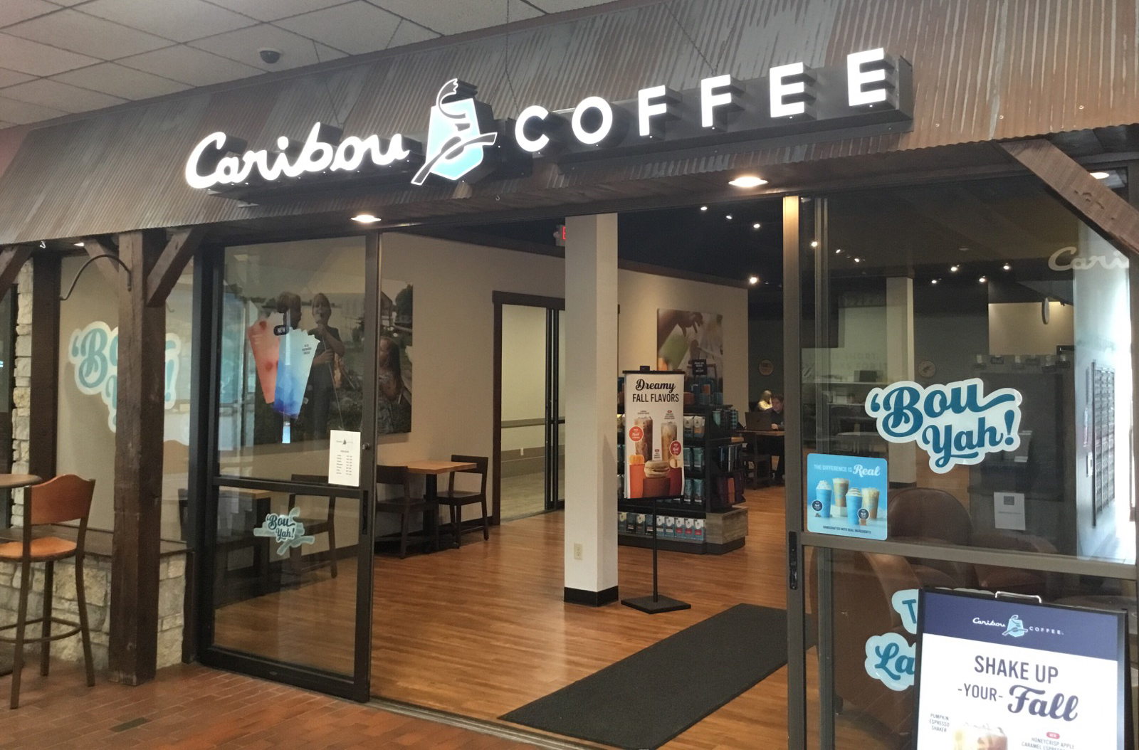 Storefront of the Caribou Coffee at 9750 WI 70 in Minocqua