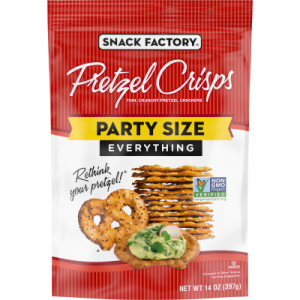 Snack Factory Everything Pretzel Crisps, Non-GMO, 14 OZ Party Size Bag featured image