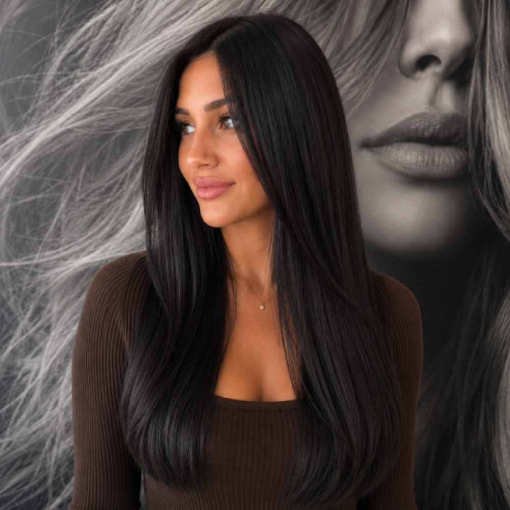 All-over hair color paired with an express smoothing treatment at Avissa Salon in Ann Arbor creates  