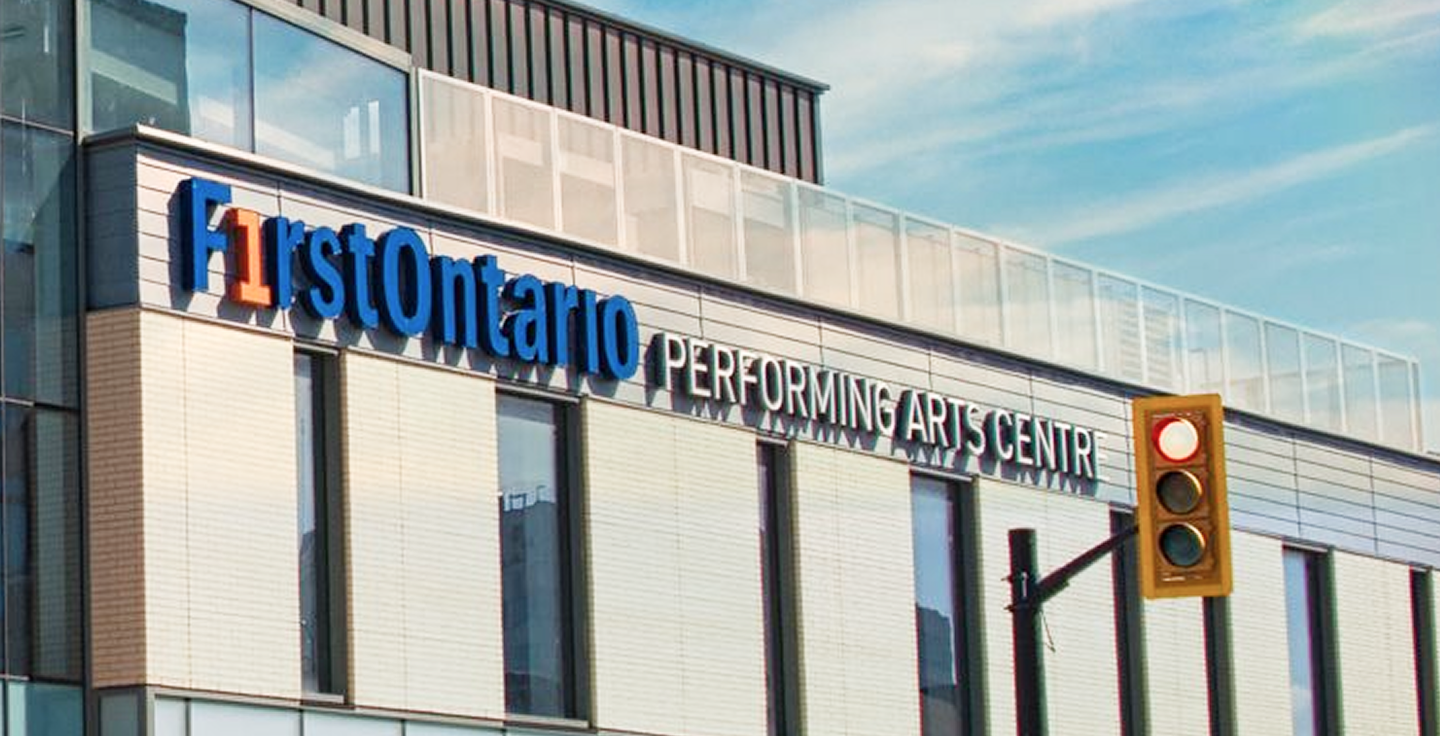 Exterior of the FirstOntario Performing Arts Centre in St Catharines.