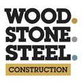 Wood.Stone.Steel. Construction Logo