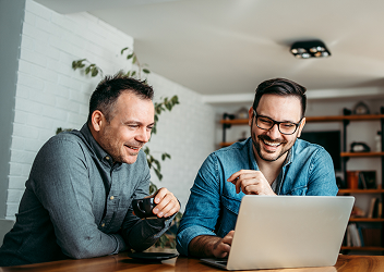 Clients reviewing their charitable giving plan.