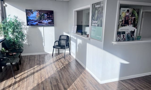 Interior photo of the entryway for AudioNova hearing clinic in Tavares, FL