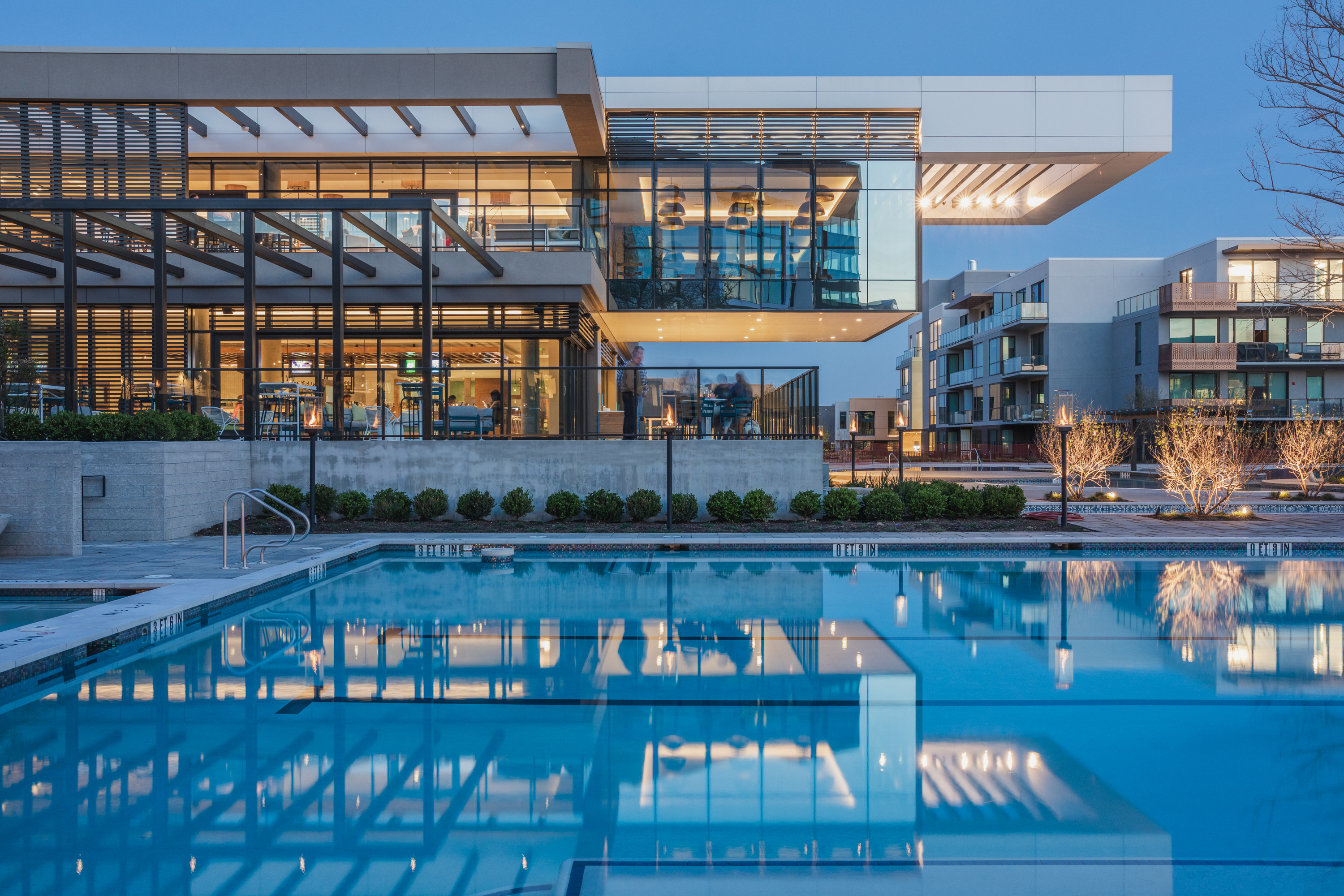 Modern exterior of Village Country Club at The Village Dallas