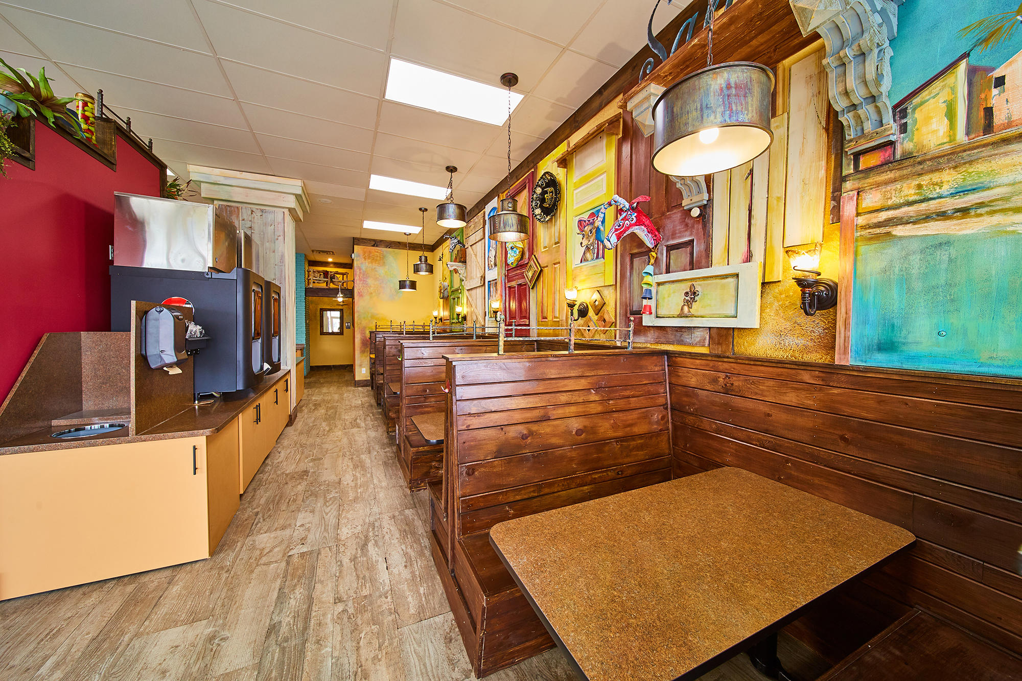 Interior seating at Taqueria Salsa Grille.