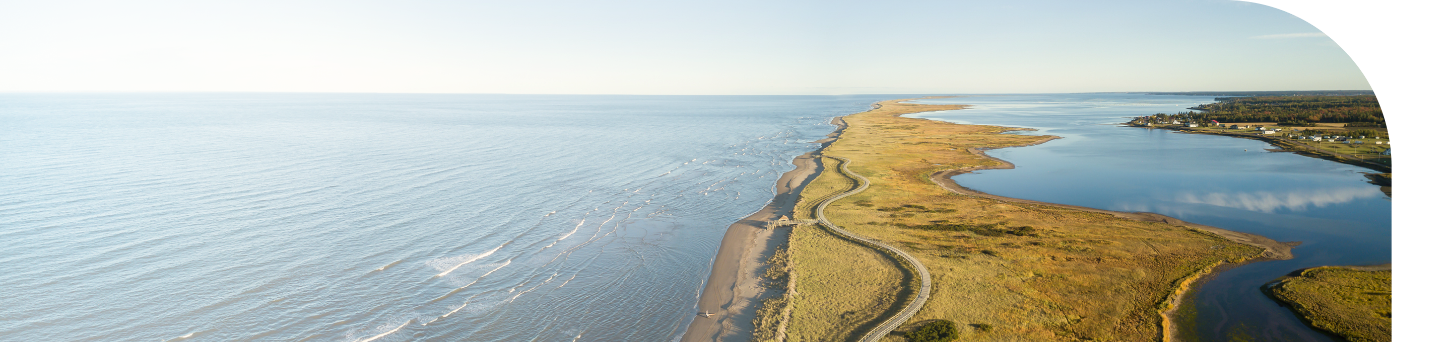 Aerial shot of a beautiful peninsula.