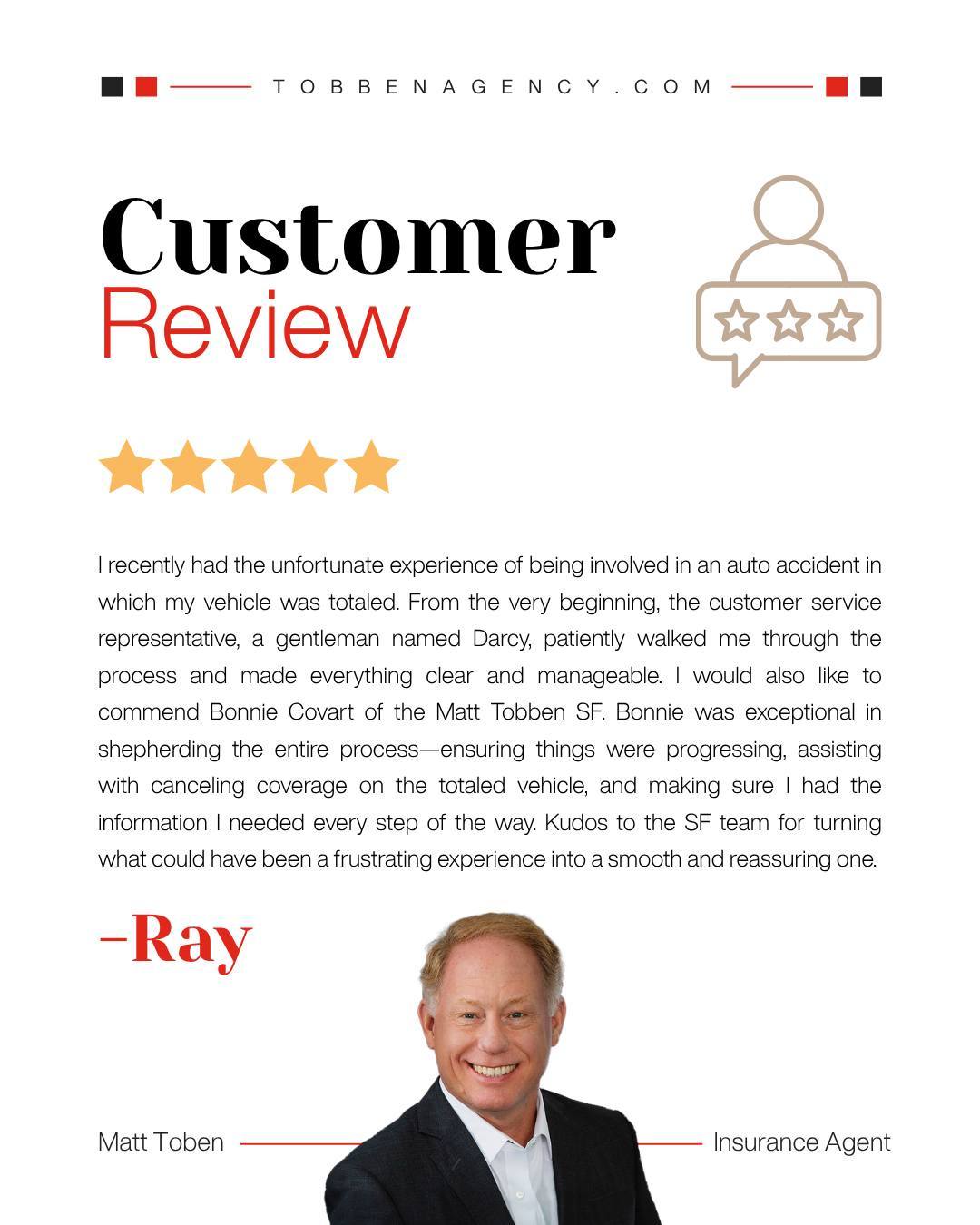 We are so grateful Ray took the time to share this. Situations like this can feel overwhelming, and our team is here to help guide each step along the way. Thank you again for your kind words, Ray.