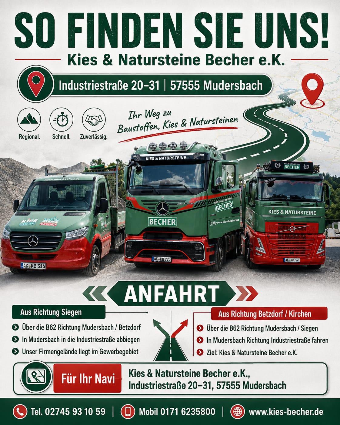 Kies & Natursteine Becher, Industriestraße 20-31 in Mudersbach