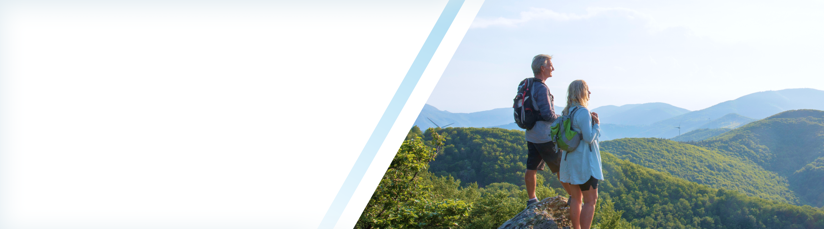 Clients on a hike enjoying the view.