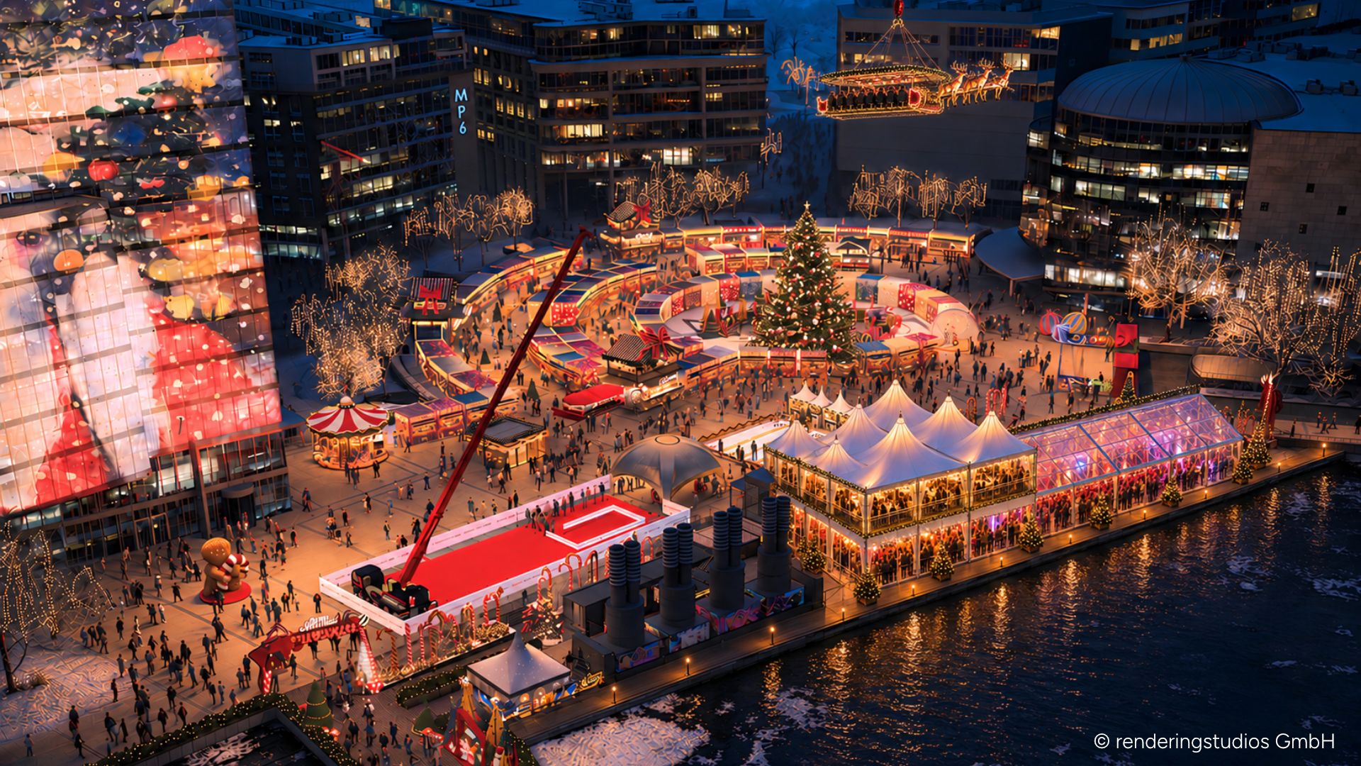 Santas Weihnachtsmarkt im MediaPark, Im Mediapark in Köln