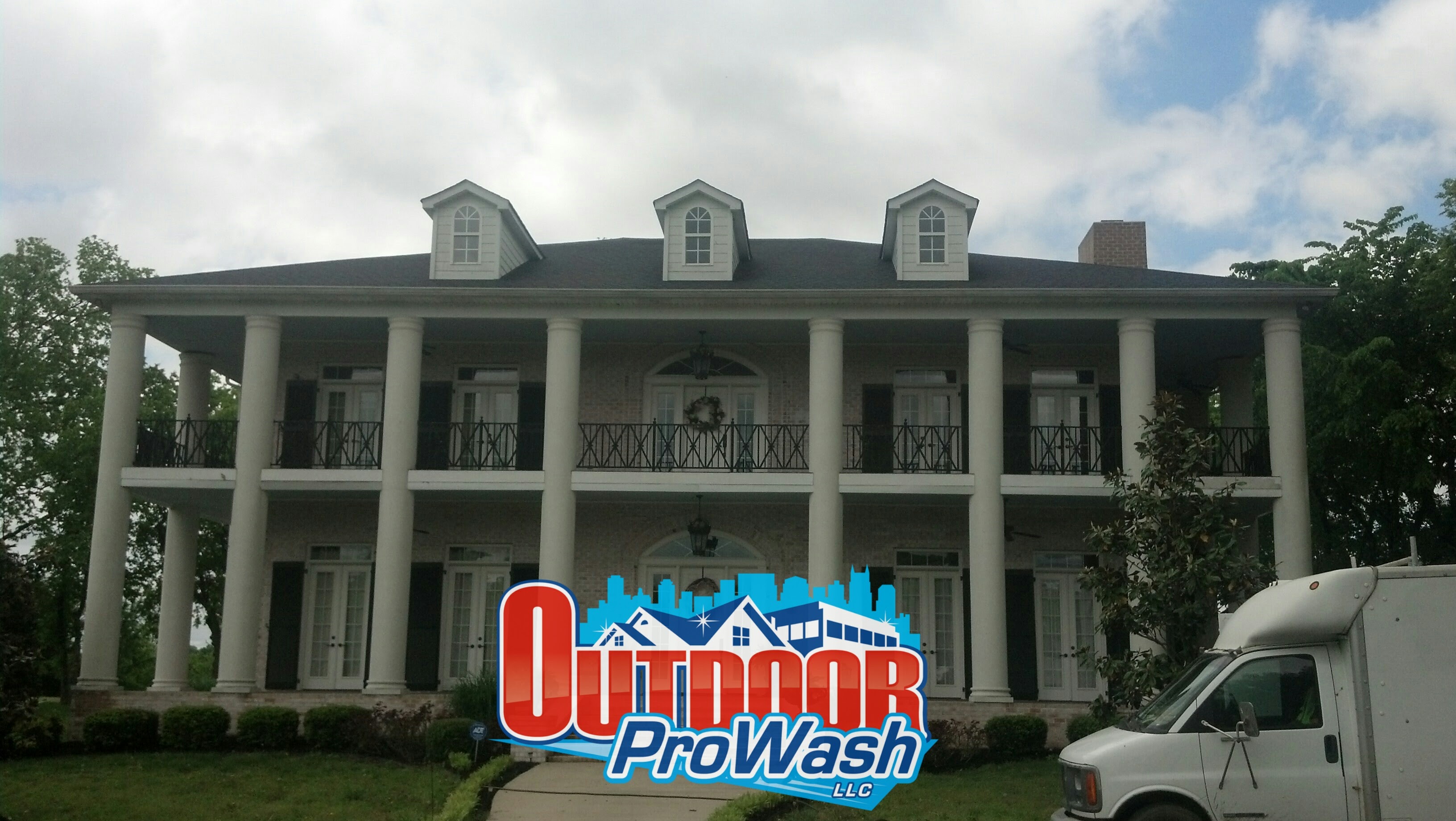 We clean large home exteriors.