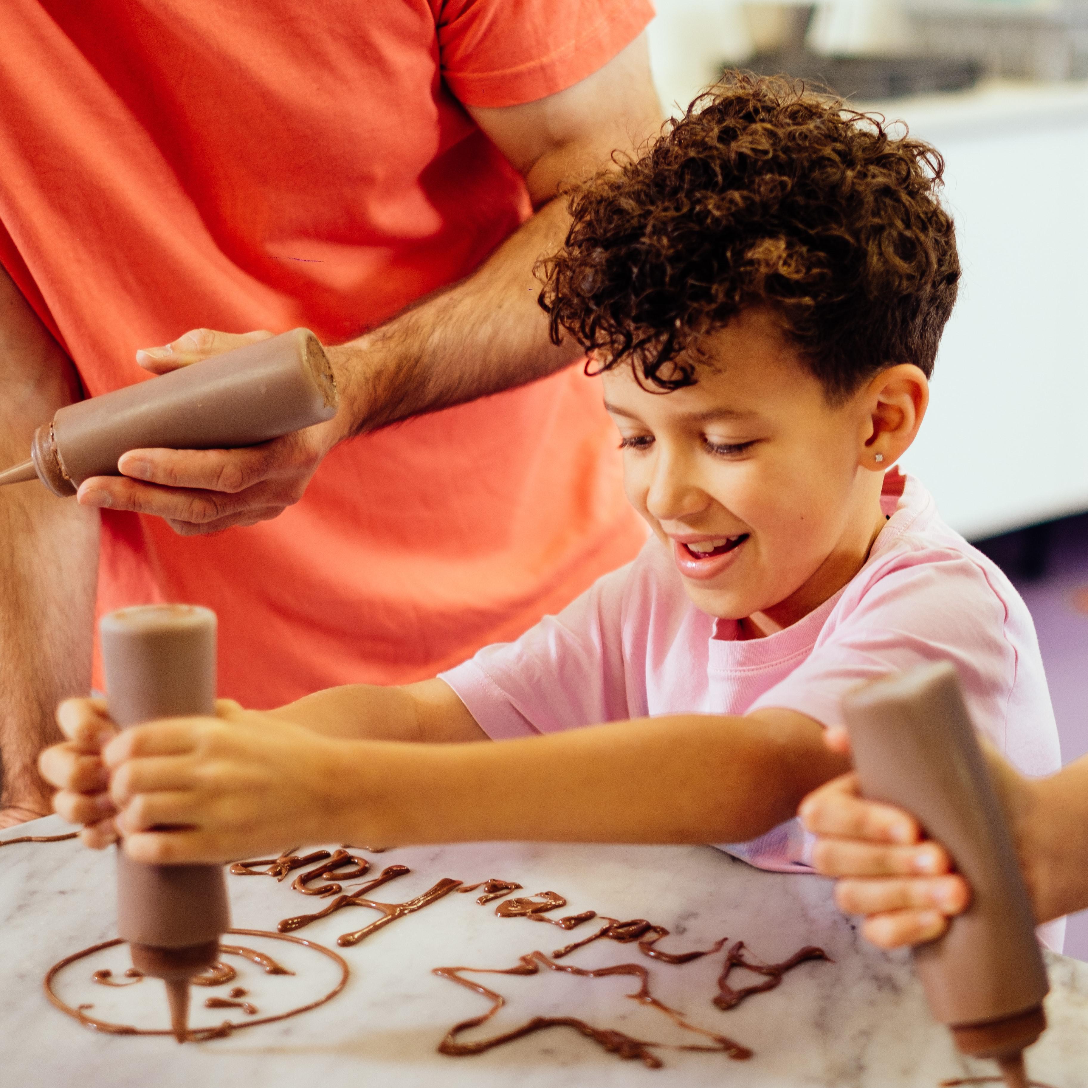 Doodle your name in chocolate & try your hand at traditional chocolate tempering. Cadbury World Birmingham 01218 289300