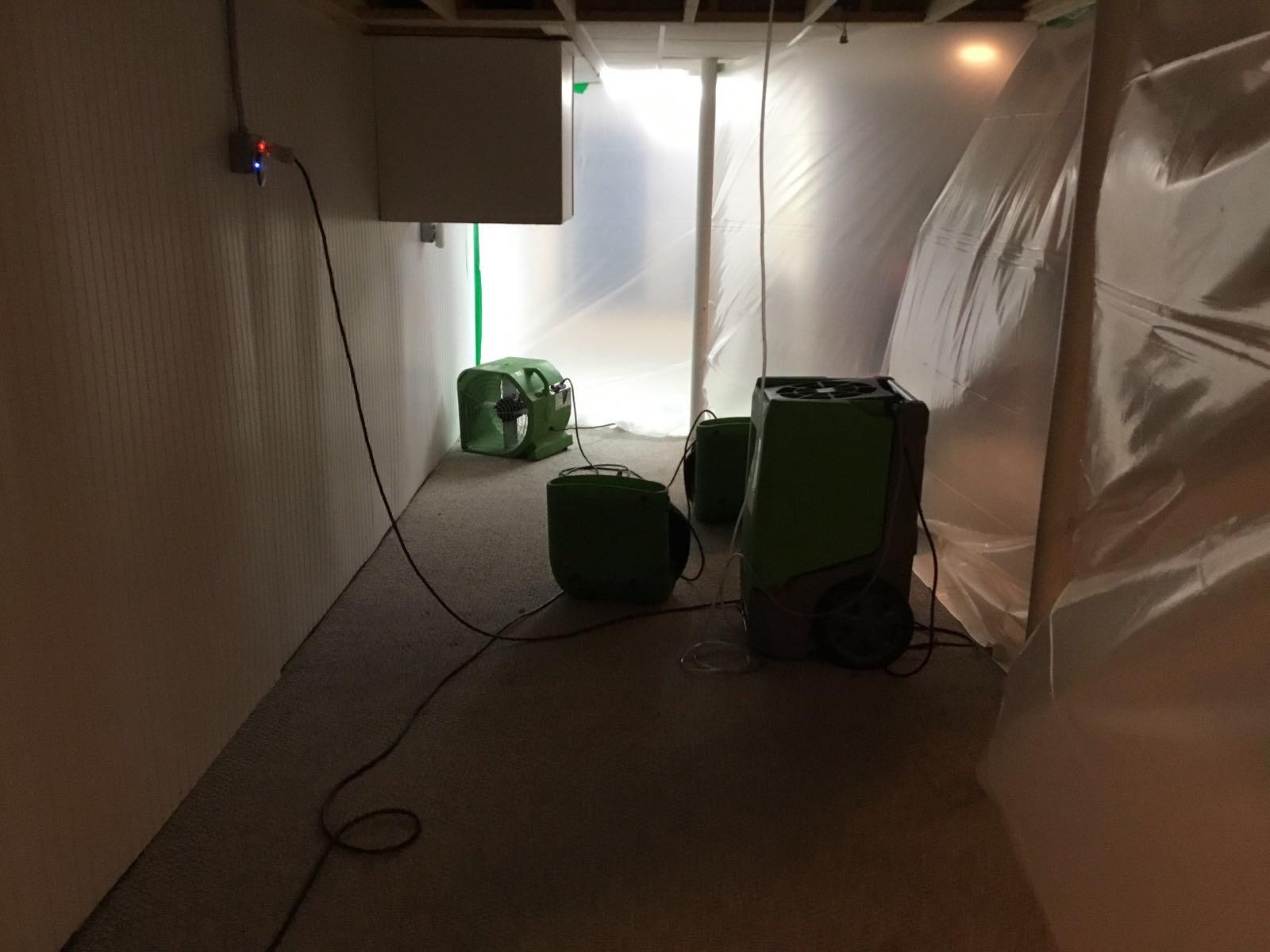 The SERVPRO equipment is up and running after a residential loss.