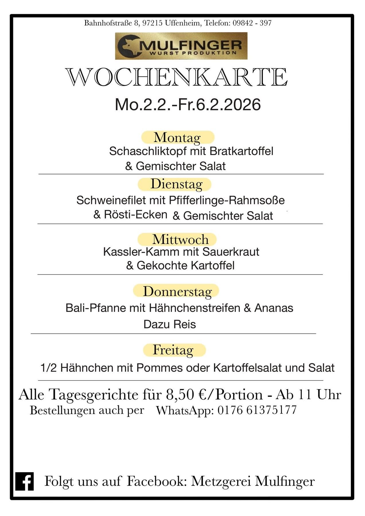 Metzgerei Dürr Inh. Friedrich Mulfinger, Bahnhofstr. 8 in Uffenheim