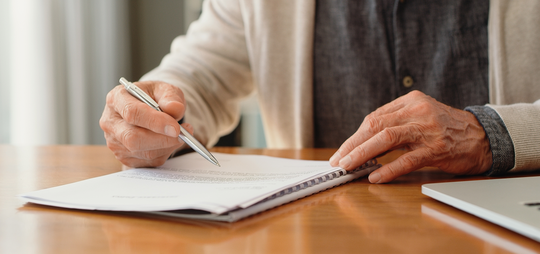 Client looking over their Will.