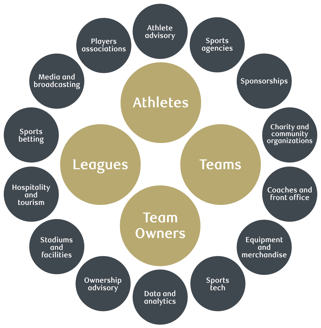 A circular graphic displaying the range of financial support offered to athletes.