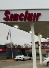Sinclair gas station fueling island