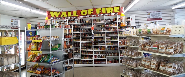Wall of Fire Hot Sauce Selection!