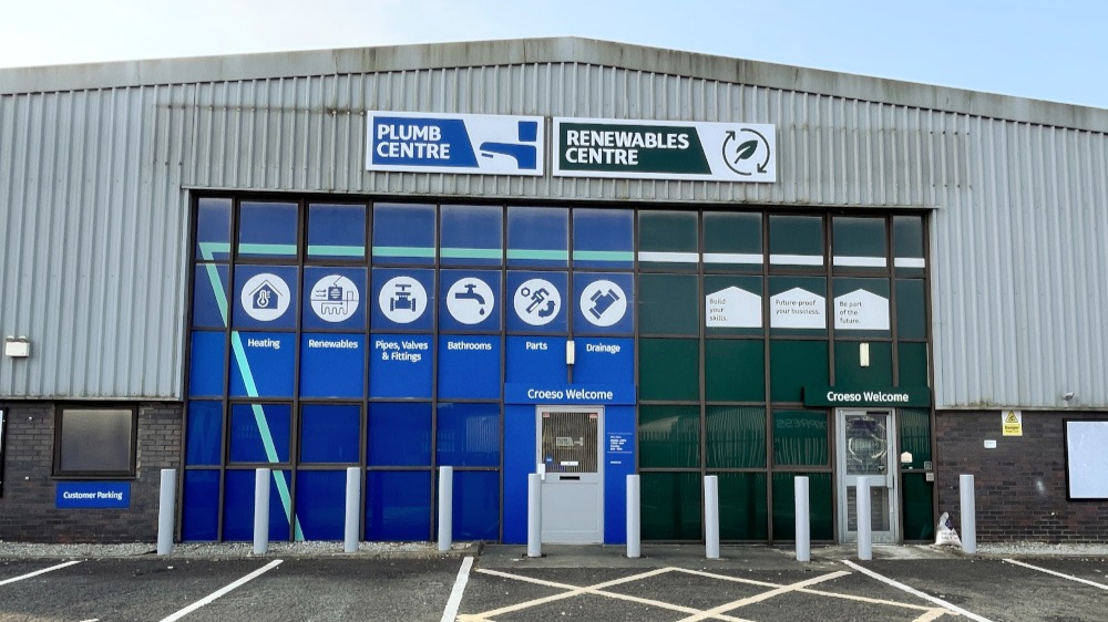 Outside of Plumb Centre in Swansea
