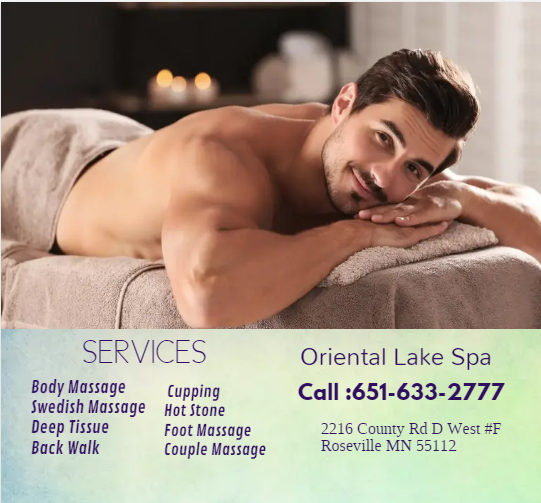 The full body massage targets all the major areas of the body that are most subject to strain and
di Oriental Lake Spa Roseville (651)633-2777