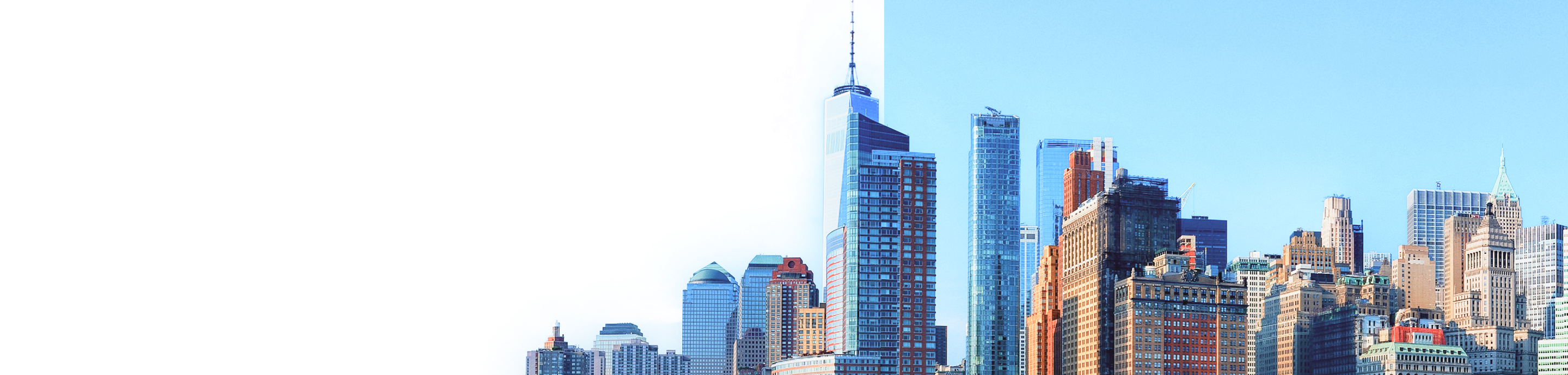 A view of the New York City skyline from New Jersey.