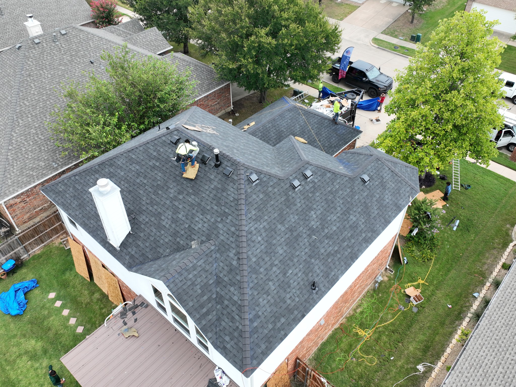 Little Elm! Class 4 roofs for the neighbors as well.