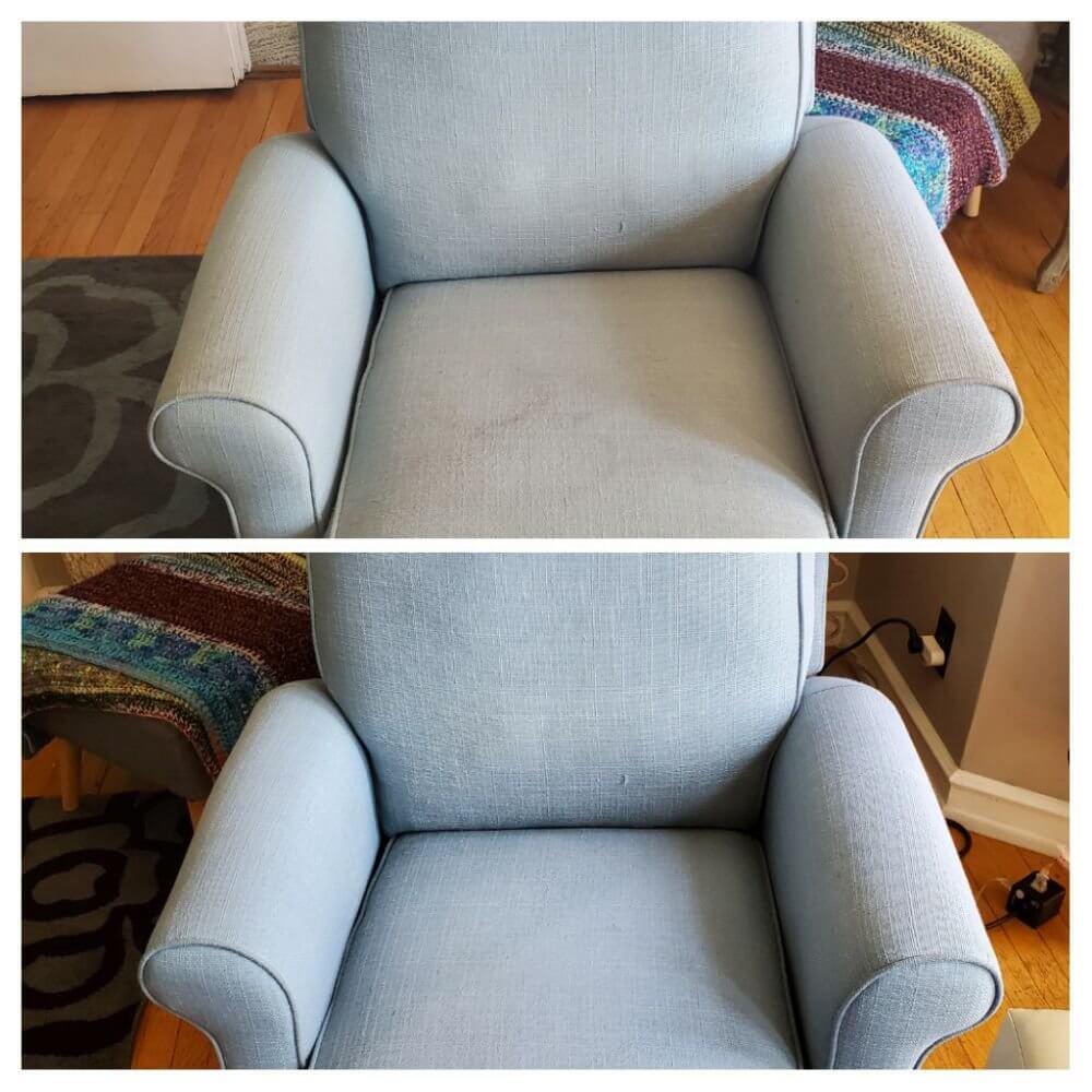 Before and after upholstery cleaning in Orange County