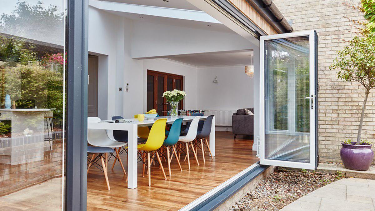Connect your home and garden with a stylish set of Anglian external bifold doors. Add to the outside of your home or as an inside door between your Anglian conservatory and living space.