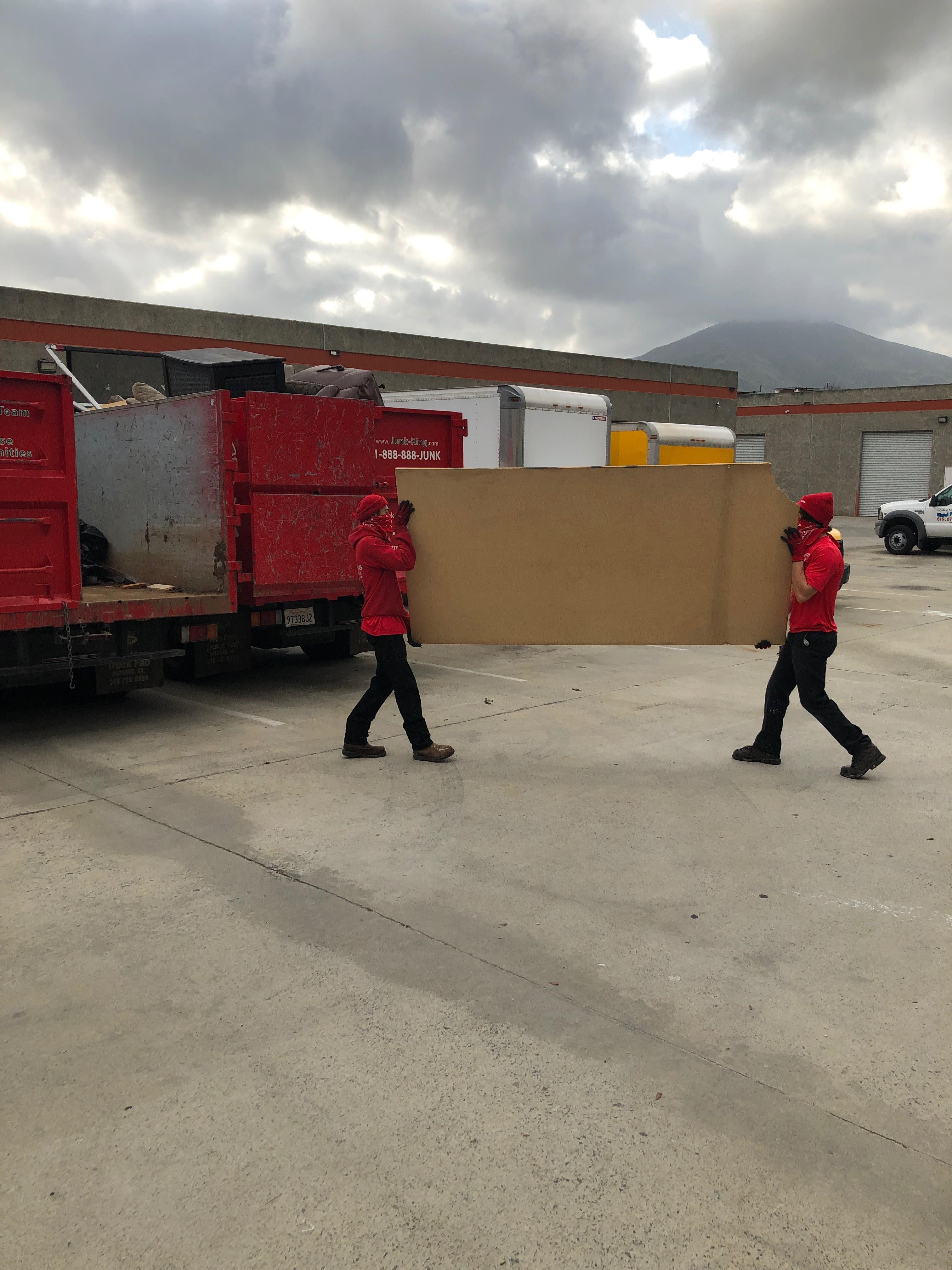 Junk King is all about team work to complete your junk pick up. Our teams work in groups of two on every job to ensure a safe and efficient junk removal job.