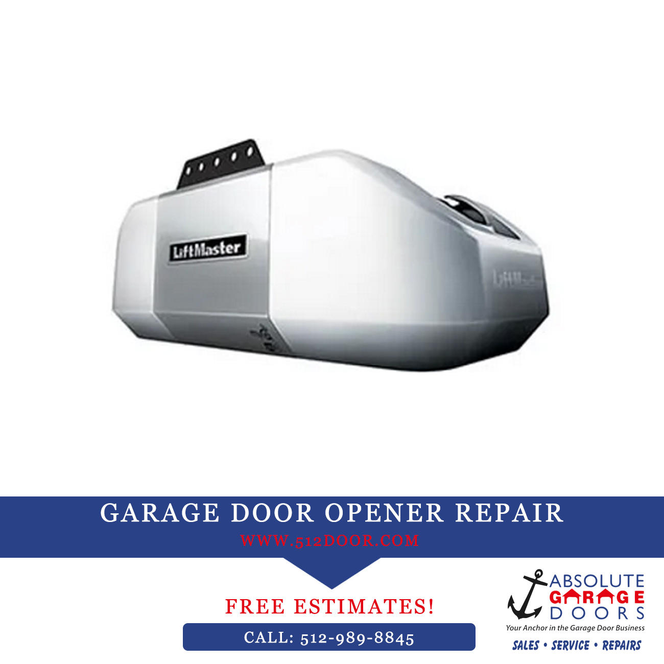 Georgetown TX  garage door opener repair by Absolute Garage Doors.