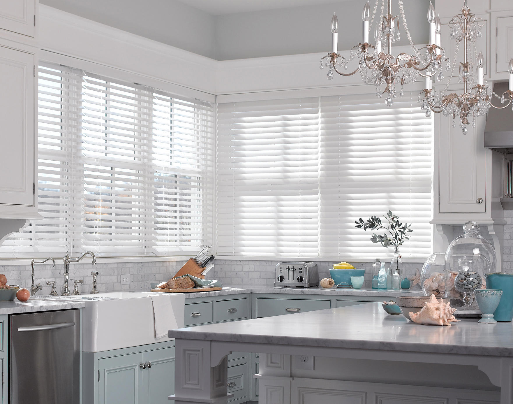 Bright and cheery is on the menu when you select bright wood blinds for the kitchen. Great for direc Budget Blinds of Kitchener & Guelph Guelph (519)341-4561