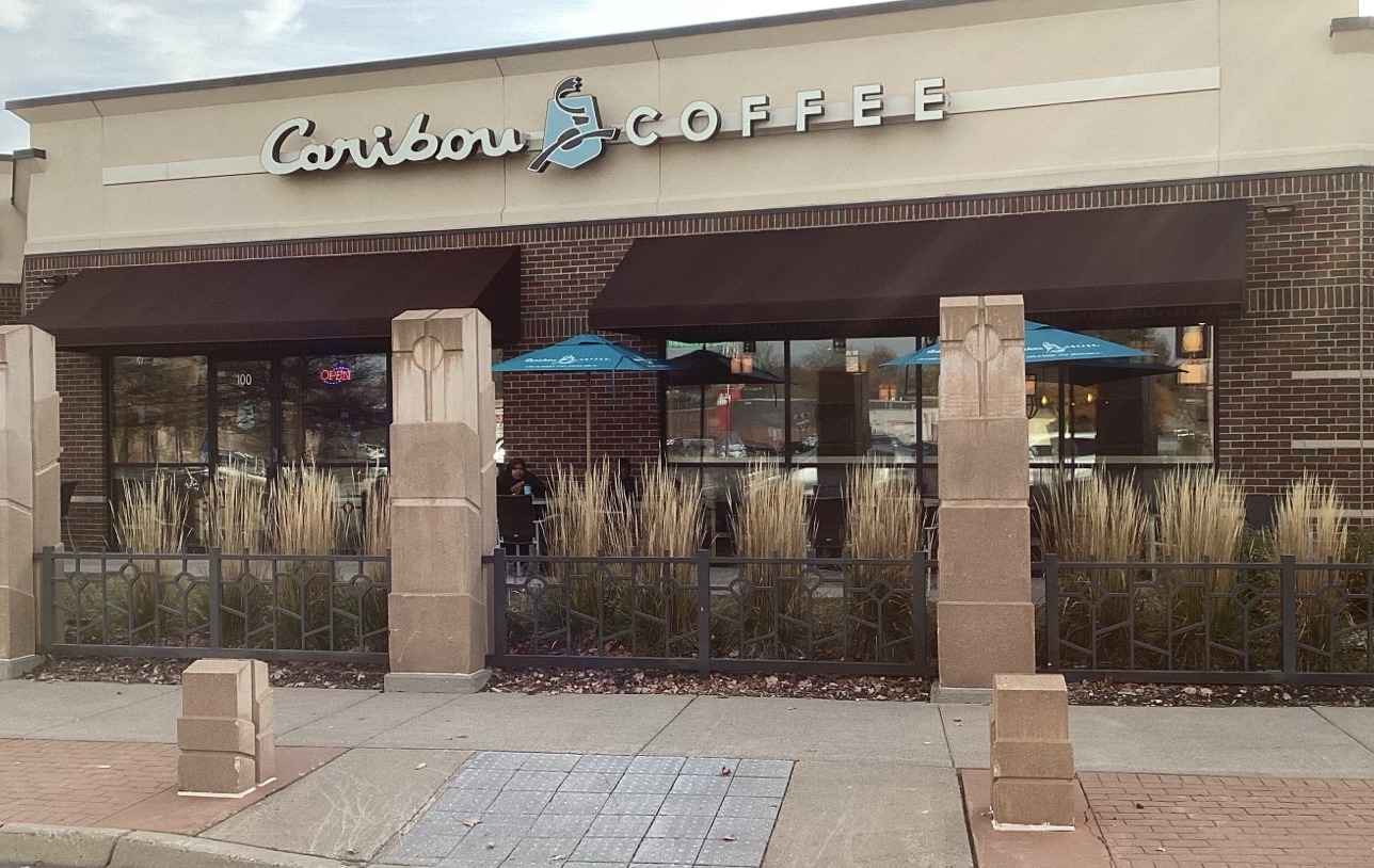 Storefront of the Caribou Coffee at 3835 West Old Shakopee Road in Bloomington