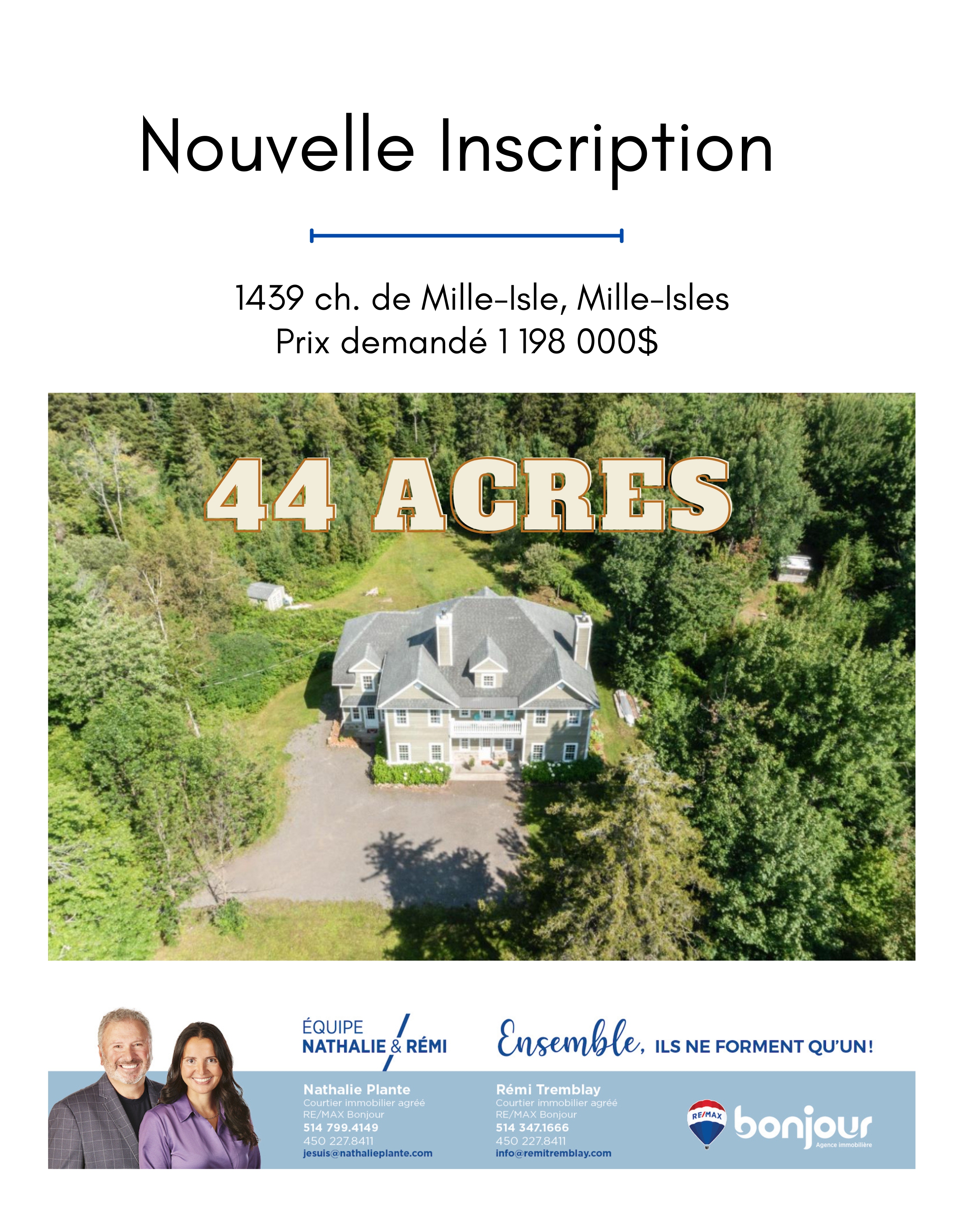 Images Nathalie Plante et Rémi Tremblay, RE/MAX Du Cartier Bonjour - Courtiers immobiliers inc. agréés, DA. Saint-Sauveur