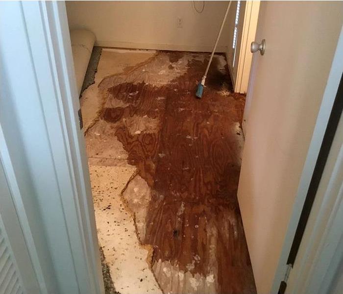 Recently a homeowner suffered significant water damage to their Seagrove Beach property. A toilet supply line leaked causing water damage to the carpet. The crew at SERVPRO of Fort Walton Beach responded to the call quickly and efficiently. We pulled back the carpet to expose the affected carpet padding and underlayment, which had to be discarded. To dry the subfloor and carpet, our technicians used high-speed air movers and industrial-grade dehumidifiers.