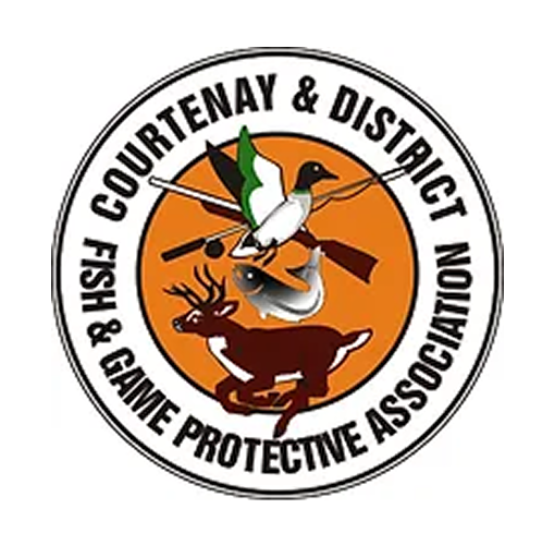 Courtenay and District Fish and Game Protective Association logo.