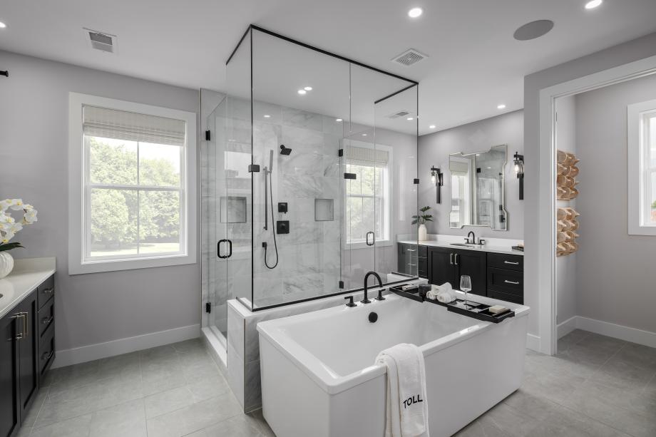 Luxurious primary bathroom suites