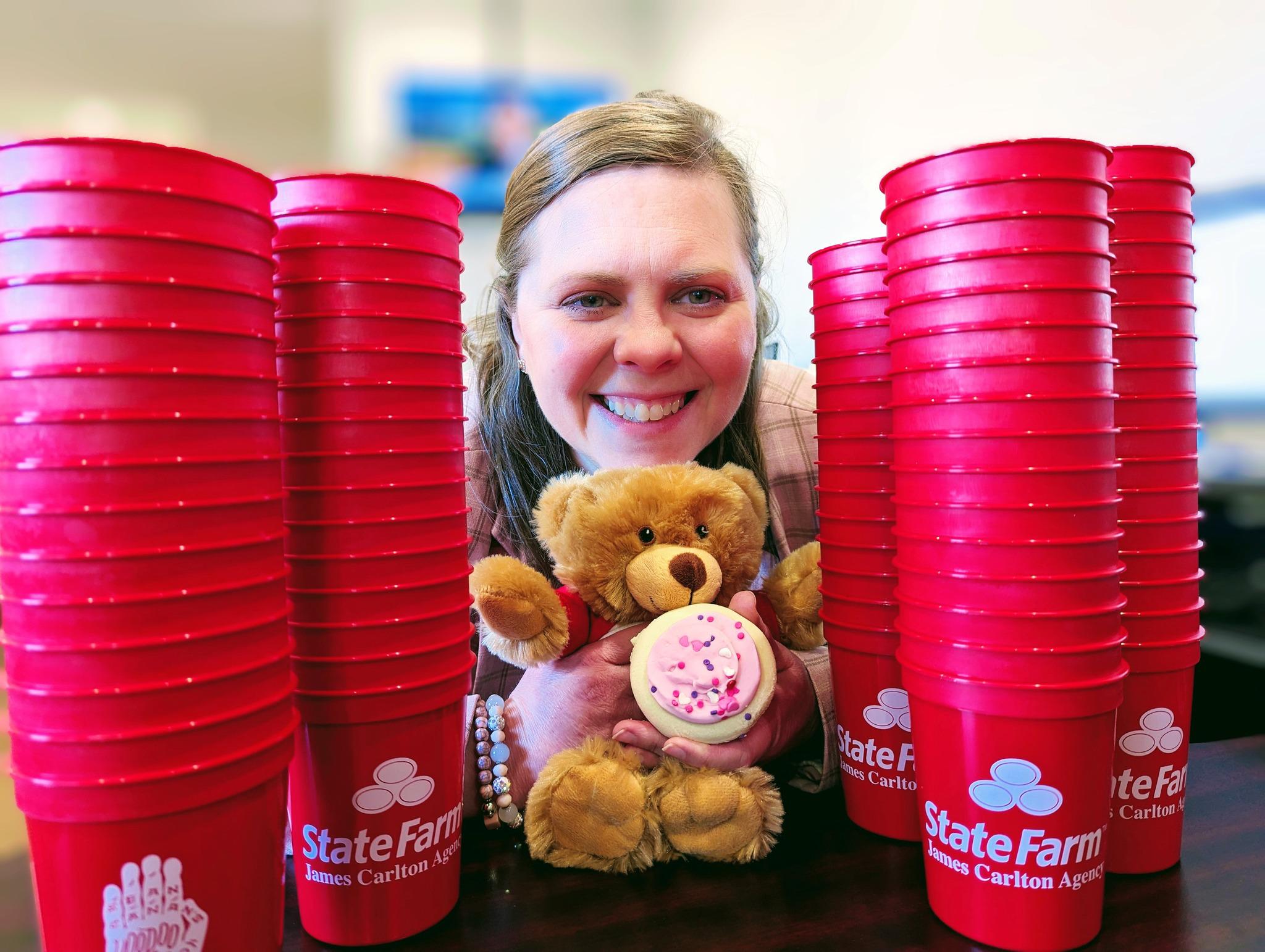 Happy Valentine's Day!  Our cup is overflowing with love for you.  Love, your friends at James Carlton State Farm.