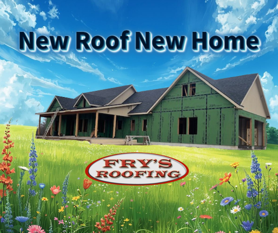 New roof for country home in Bates County, Missouri by Fry's Roofing team.