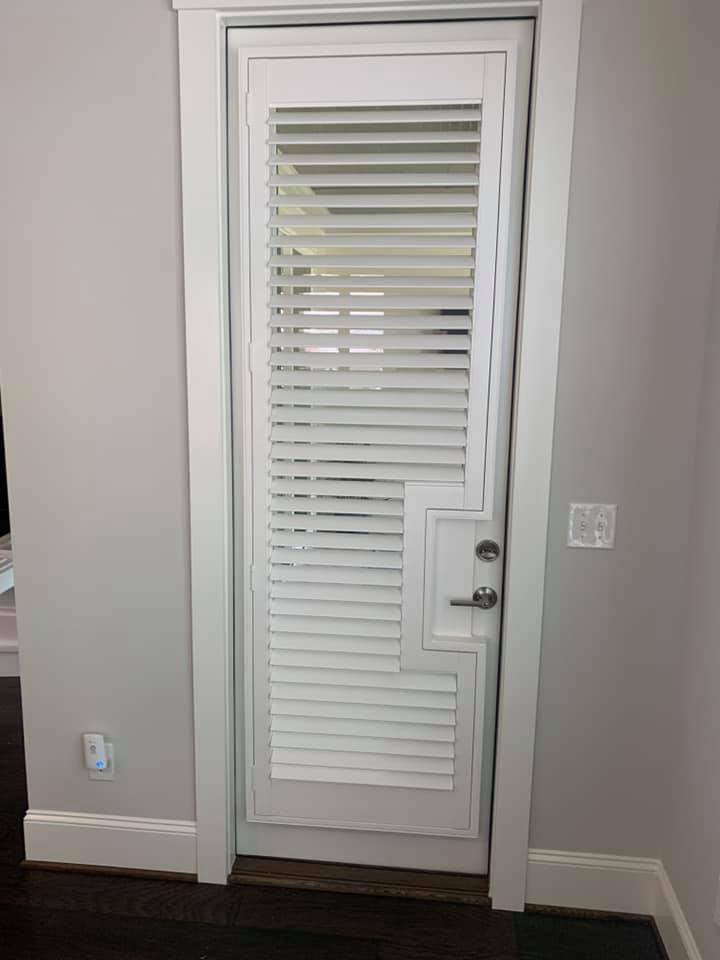 Custom cut out shutter for any door.